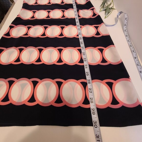 Crown & Ivy Sleeveless Halter Dress | Petite PP | Navy Pink Geometric Print - Picture 8 of 8